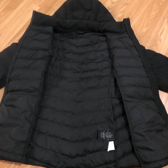 32 Degrees Heat Mens Puffer Jacket XL Black Polyester & Nylon Removable Hood - Picture 3 of 12